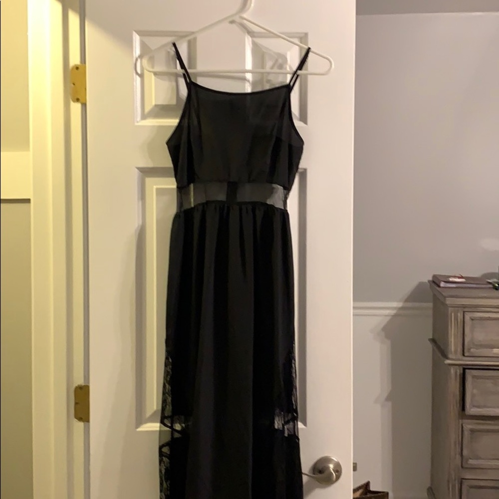 GB black lace maxi dress